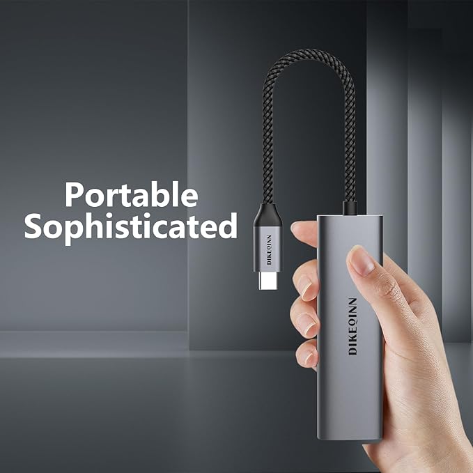 DIKEQINN USB 3.0 Hub with Gigabit Ethernet, 3-Port USB-A 5Gbps + USB-C Power - Image 7