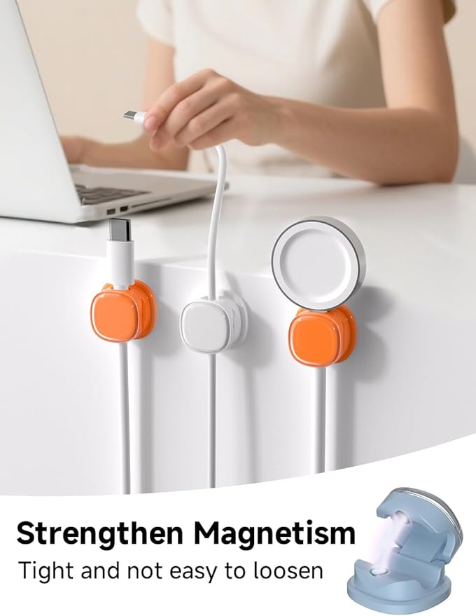 Magnetic Cable Clips, Adjustable Cord Holder Management, Adhesive Wire Keeper - Image 2
