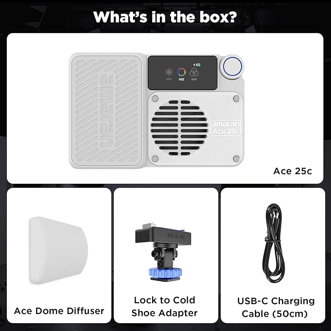 Amaran Ace 25c Pocket RGBWW LED Light, Boost Mode Up to 32W, Full-Color Mini - Image 3