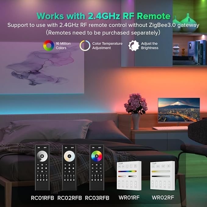 FCOB 5in1 LM052 Tuya Zigbee3.0 LED Controller Support Monochrome CCT RGB RGBW - Image 3