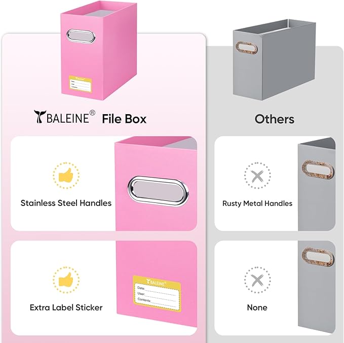 BALEINE File Organizer Box, Cardboard File Folder Organizer - Image 5