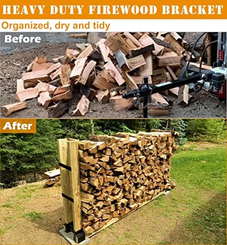 outdoor firewood rack brackets kit for fire wood showing dimensions