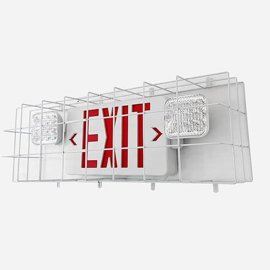 TANLUX Exit Sign Combo with Steel Cage, Square Light Head, Wall Mounted by Unknown