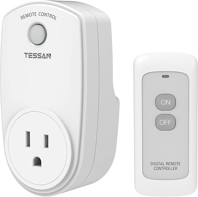Remote Control Outlet, TESSAN Wireless Electrical Plug Switch by TESSAN