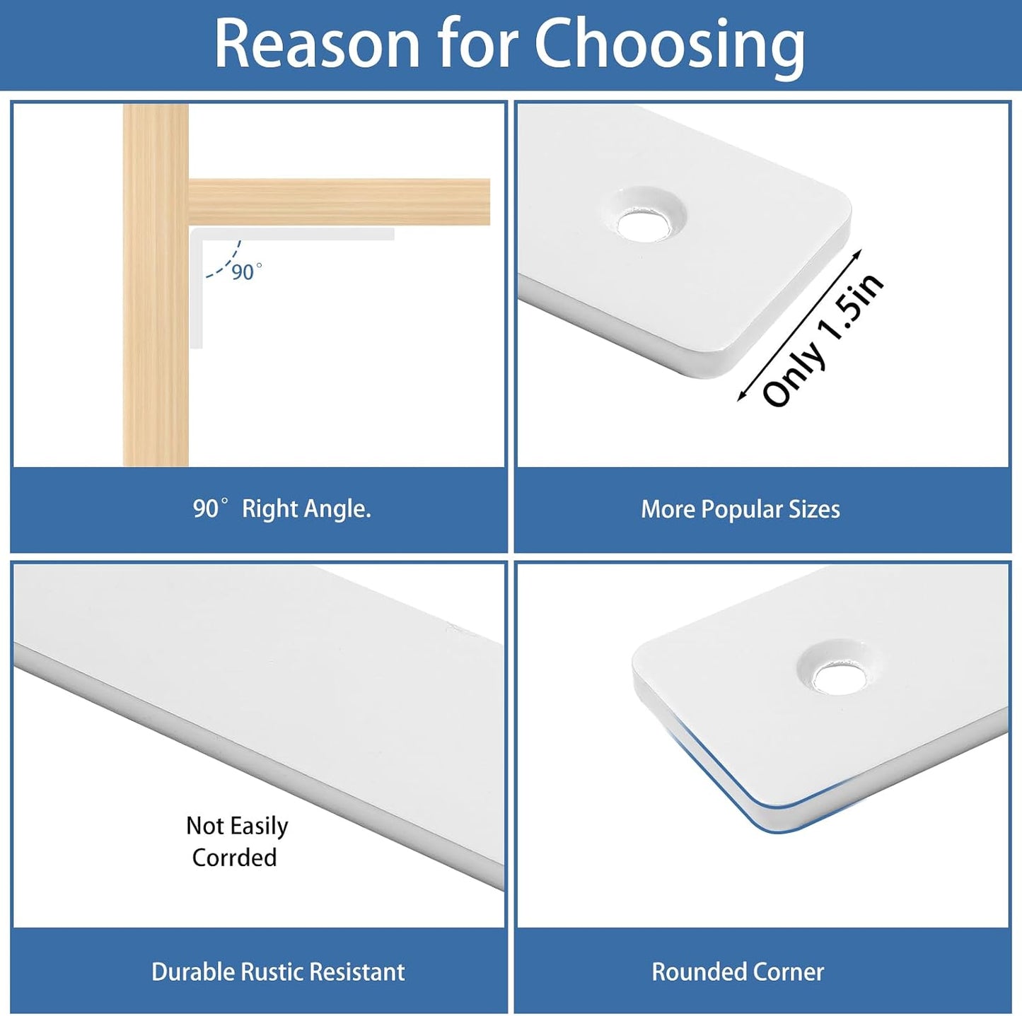 Shelf Brackets 10 inch, Heavy Duty Shelf Bracket 6 Pack L Brackets White Metal Wall Bracket for Shelves Support Bracket with Screws