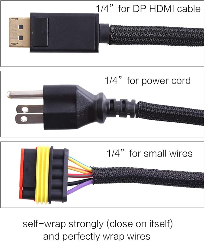 Alex Tech 25ft - 1/4 inch Cord Protector Wire Loom Tubing Cable Sleeve Split - Image 3