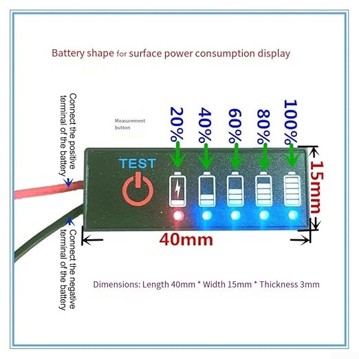 Compact 5S 18 5V 21V Battery Level Indicator - Image 3