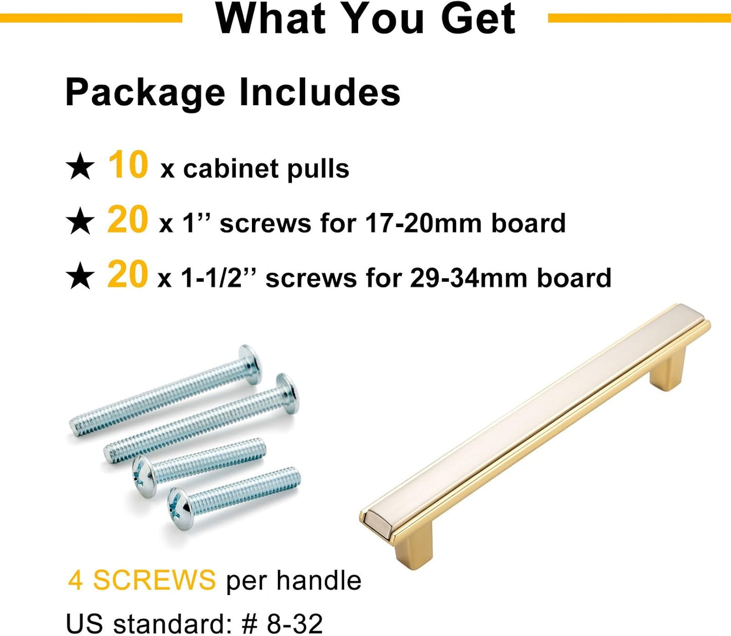 Nickel and Gold Cabinet Pulls Drawer Handles 5 Inch 10 Pack 2281 | Two Tone Drawer Pulls, Kitchen Cabinet Handles, Easy to Install, Zinc Alloy Hardware for Dressers Cupboards Bathroom Vanity