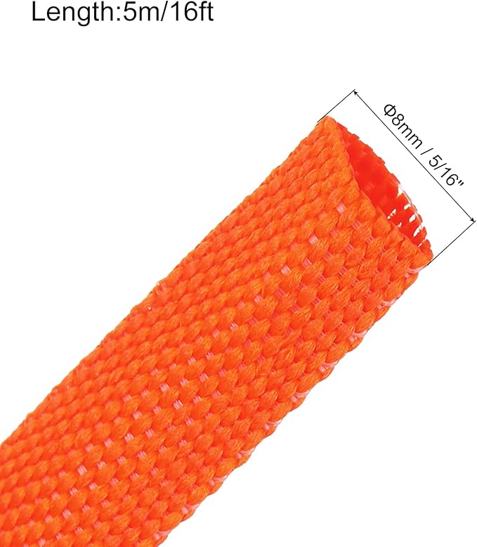 MECCANIXITY Braided Cable Sleeves Heat Shrinkable Fabric Sleeving, 5/16" 16ft - Image 2