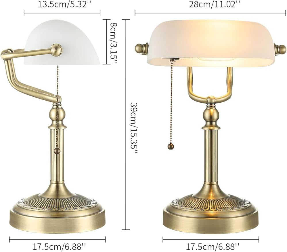 Newrays Glass Bankers Desk Lamp - Image 5