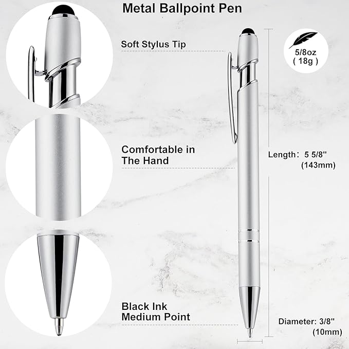 LINFANC 12 Pack Silver Ballpoint Pen - Image 4