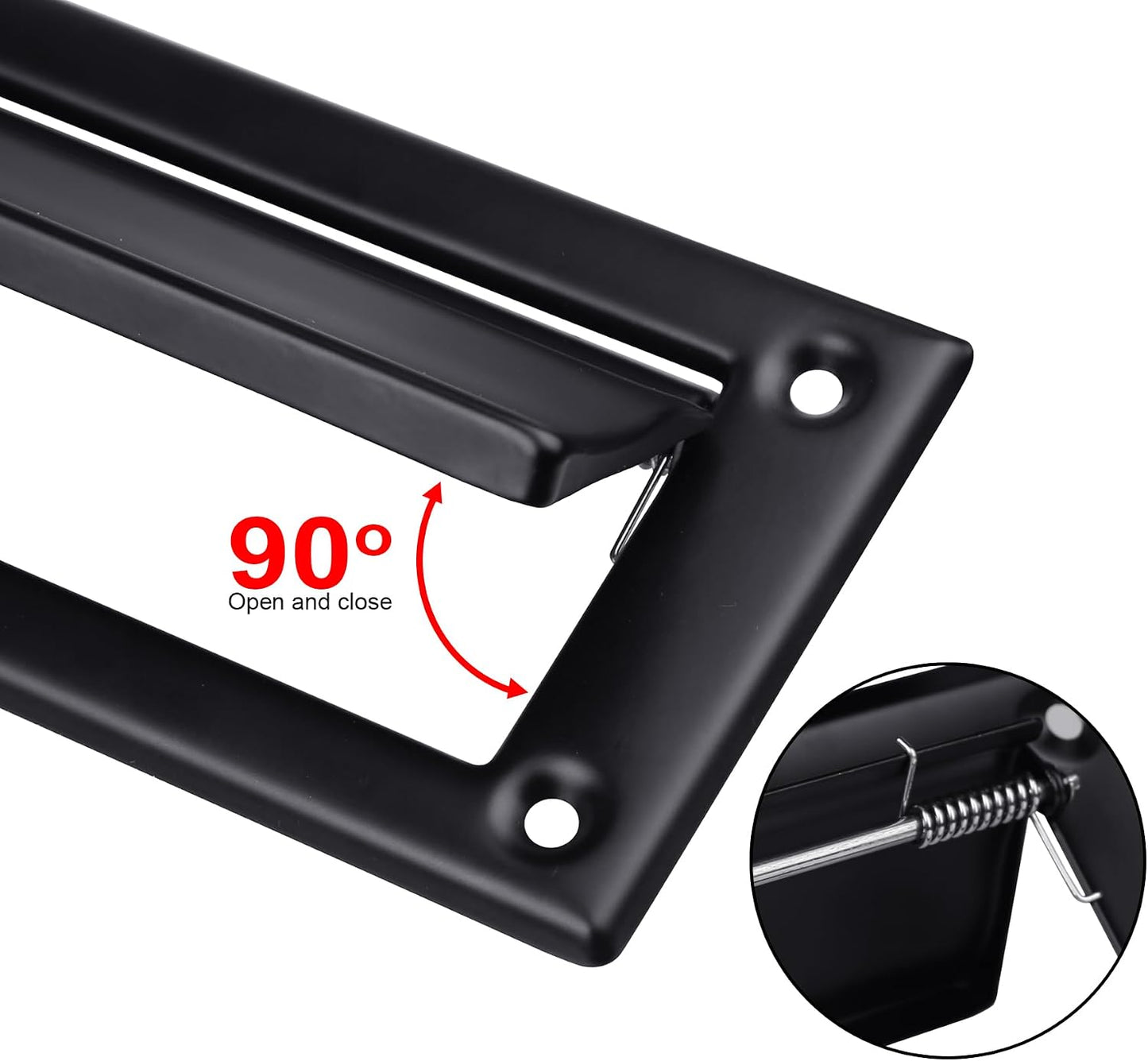 13-Inch Stainless Steel Mail Slot for Front Door – Includes Cover & Mounting Screws, Black (13" x 3.7"), 1 Pack