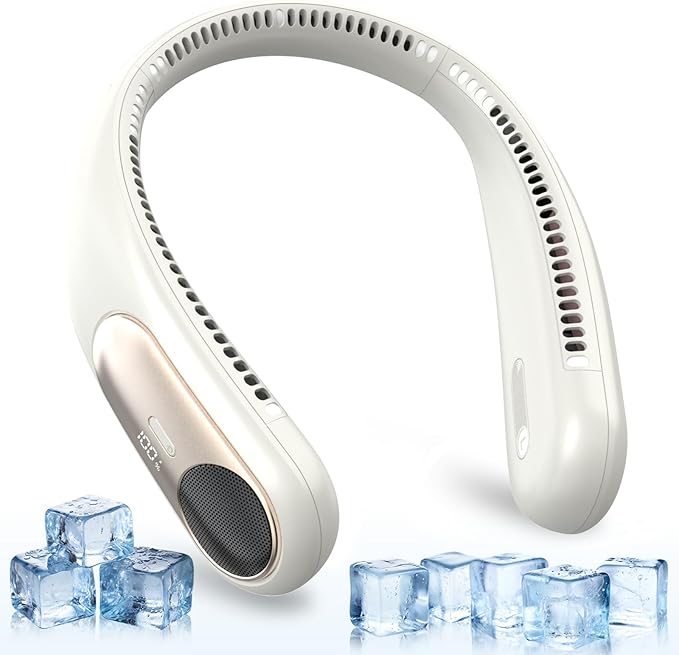 Portable Neck Fan, Personal Wearable Bladeless Fan, LED Display, 6000mAh USB by Unknown