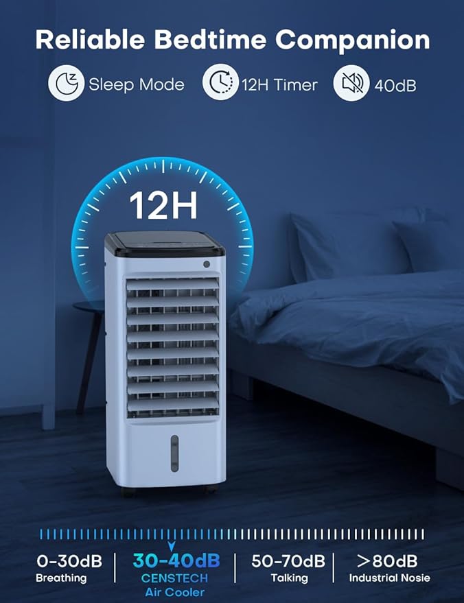 CENSTECH 4-IN-1 Portable Air Conditioners, Evaporative Air Cooler w/3Modes & - Image 4