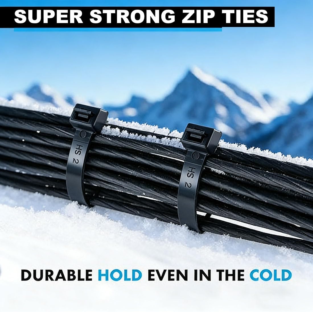 HS 0.5 Inch Wide Super Strong Zip Ties Heavy Duty 22 Inch (20 Pack),400 LBS Tensile Strength Long Cable Zipties,Large Adjustable Nylon Wire Tie Straps UV Resistant Black for Industrial Indoor Outdoor