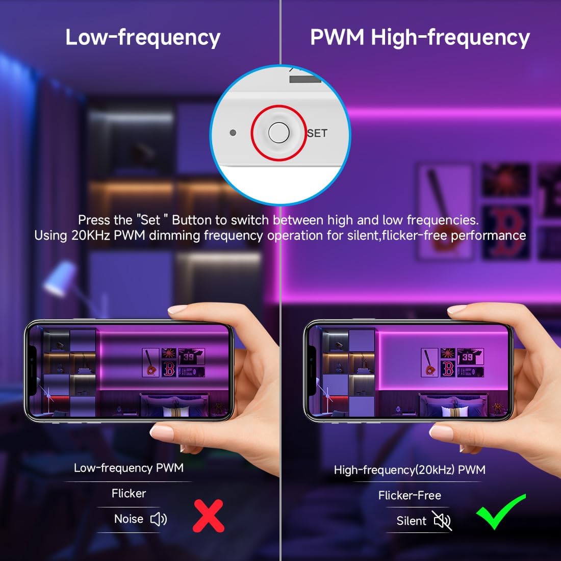 BTF-LIGHTING CH31W WiFi Bluetooth Smart RGB Controller 20kHz High Frequency PWM Dimmer for No Flicker No Buzzing RGB RGBW RGBCCT LED Strips Works with Alexa Google Home Smart Life App (No Remote)