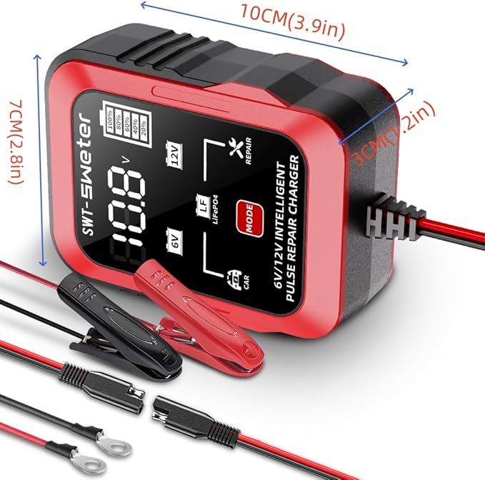 1.5A 6V/12V Smart Battery Charger – Automatic Maintainer, Trickle Charger & - Image 7