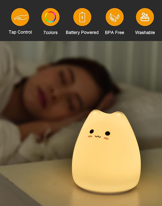 LED Cat Night Light, Battery Powered Night Light - Image 4