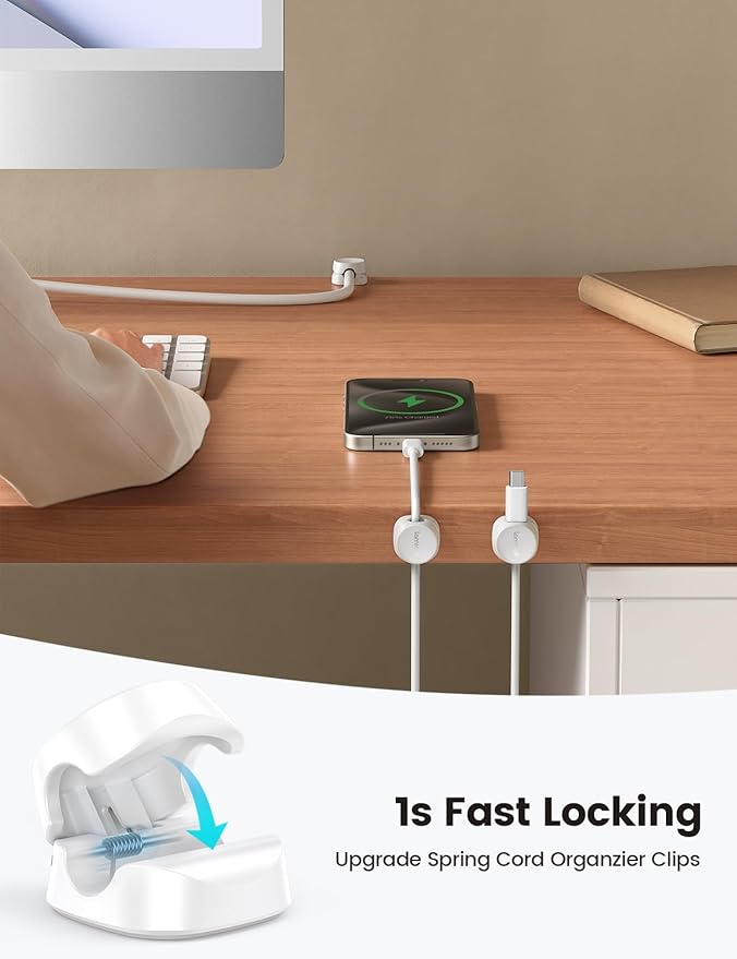 8Pack Cord Organizer Spring Cable Management Clips - Image 2