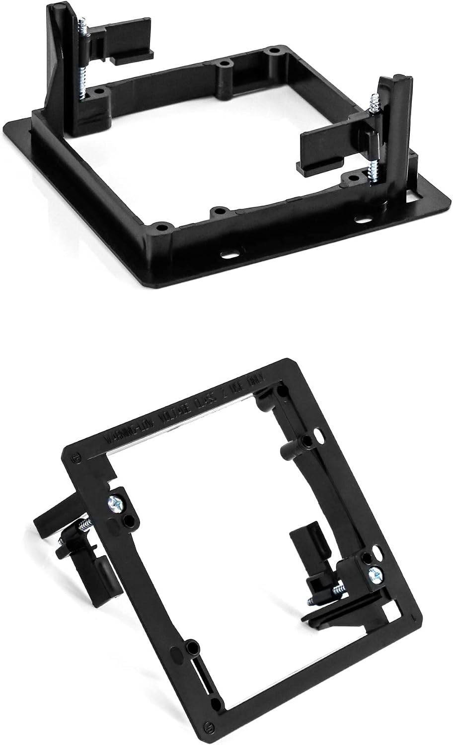 QWORK Low Voltage Mounting Bracket, 10 Pack 2 Gang Dual Gang Drywall Mounting Wall Plate Bracket, Flush Installation of Wall Panels, with Mounting Screws