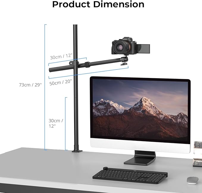 SMALLRIG Camera Desk Mount, Overhead Camera Arm Stand - Image 8