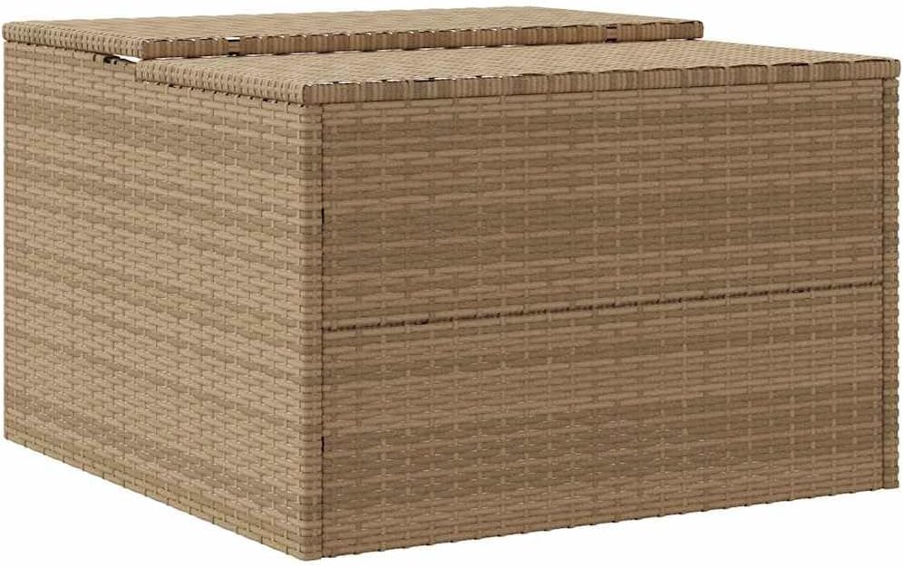 vidaxl beige poly rattan robot mower garage, view 9