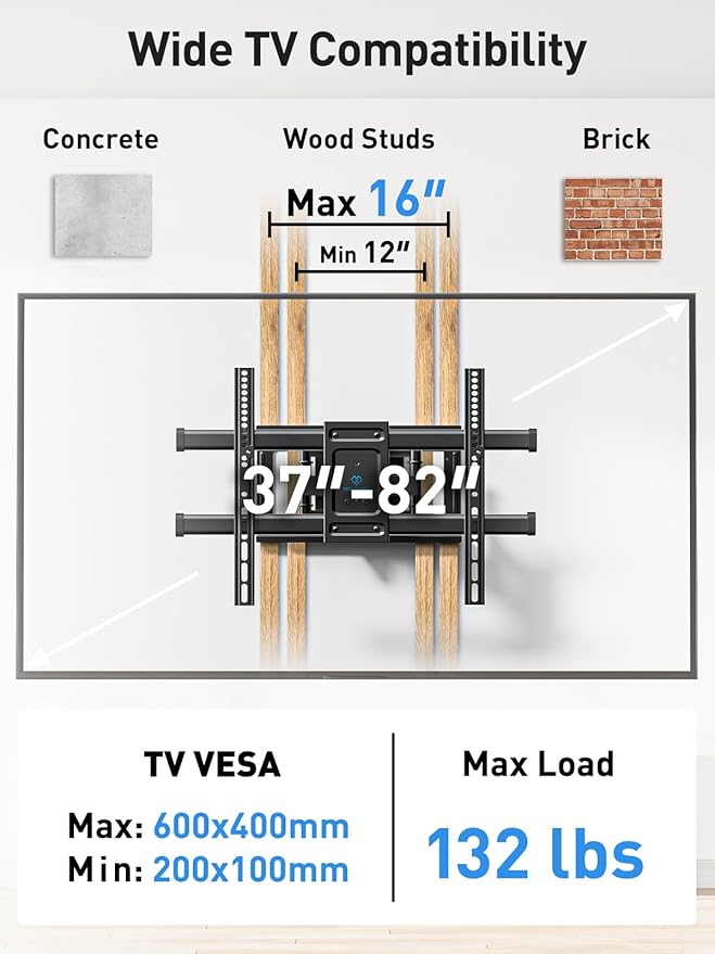 PERLESMITH Full Motion TV Wall Mount - Image 2