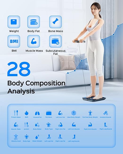 Tychesy Smart Pod Scale for Full Body Composition, 8-Sensor Smart Analyzer - Image 2