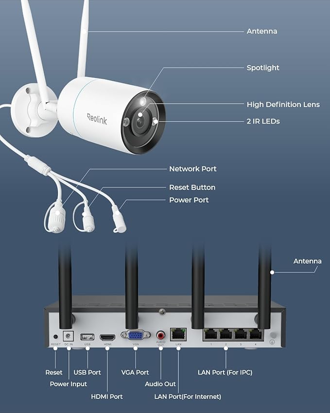REOLINK 4K Security Camera System, Full Metal Material, Color Night Vision - Image 8