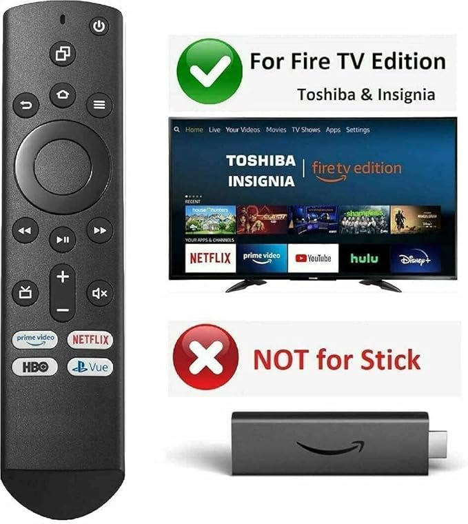 New TV Replacement Remote for Insignia or Toshiba Fire TV Edition 49LF421U19 - Image 2