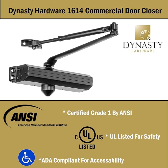 Dynasty Hardware Door Closer, Grade 1 Heavy Duty Commercial Hydraulic Closer - Image 6