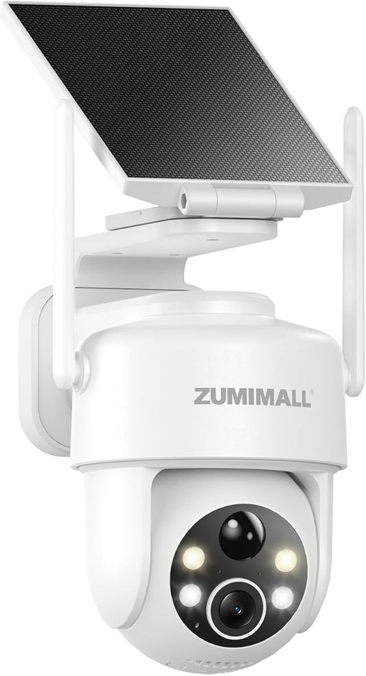 ZUMIMALL 2K Solar Security Cameras Wireless Outdoor | 360° PTZ View Control via by ZUMIMALL