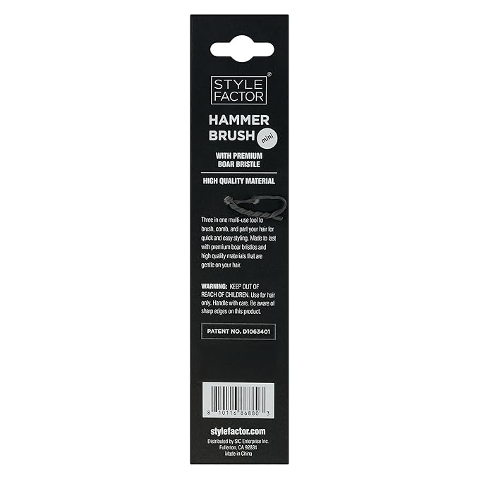 Style Factor EDGE BOOSTER® Hammer Brush Rat Tail– Double-Sided Edge Control - Image 9