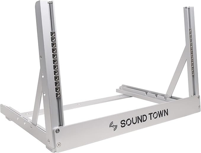 Sound Town 6U Aluminum 2-Post Desktop Open-Frame Rack, Angle Adjustable by SOUNDTOWN