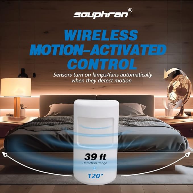 Upgraded Plug-in Motion Activated Light Control, Souphran Wireless Motion - Image 2
