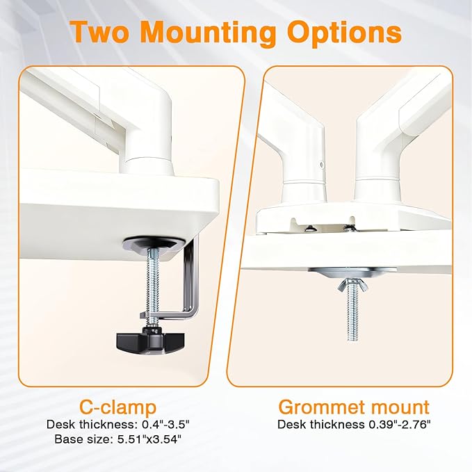 XEVKZO Dual Monitor Arms, Gas Spring Monitor Arms - Image 5