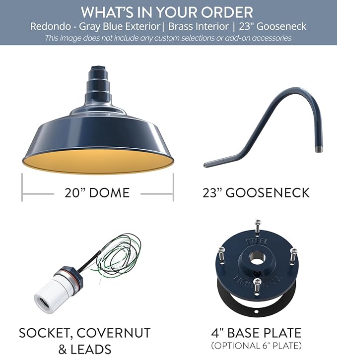 Steel Lighting Co. Large Outdoor Barn Light | Gooseneck Light Fixture | Made in - Image 8