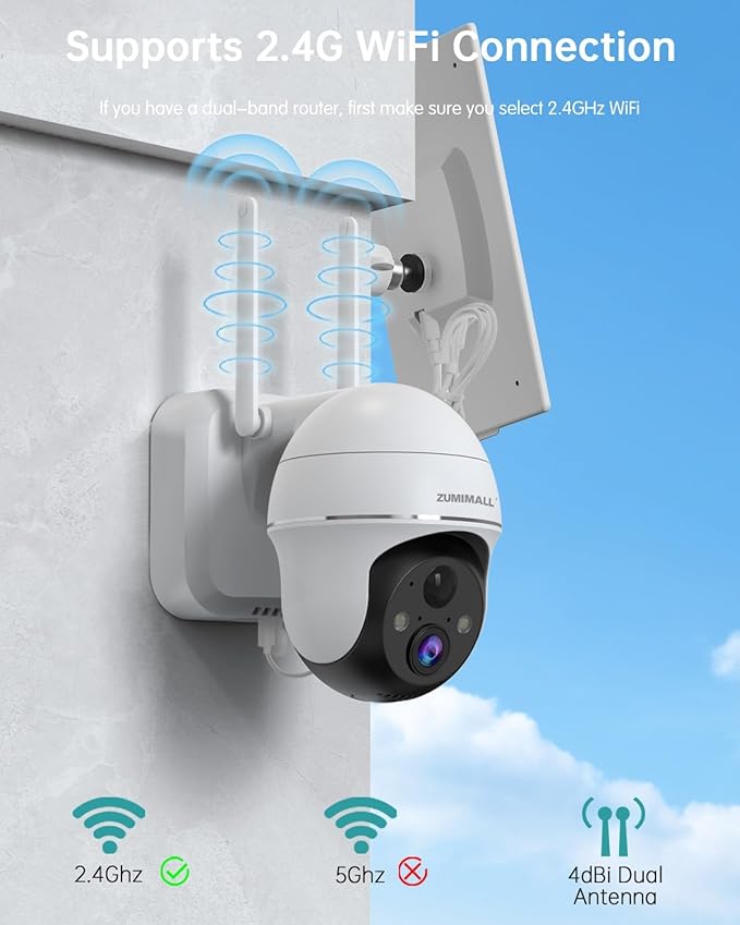 ZUMIMALL 5MP Security Cameras Wireless Outdoor, Solar Security Camera Outdoor - Image 6