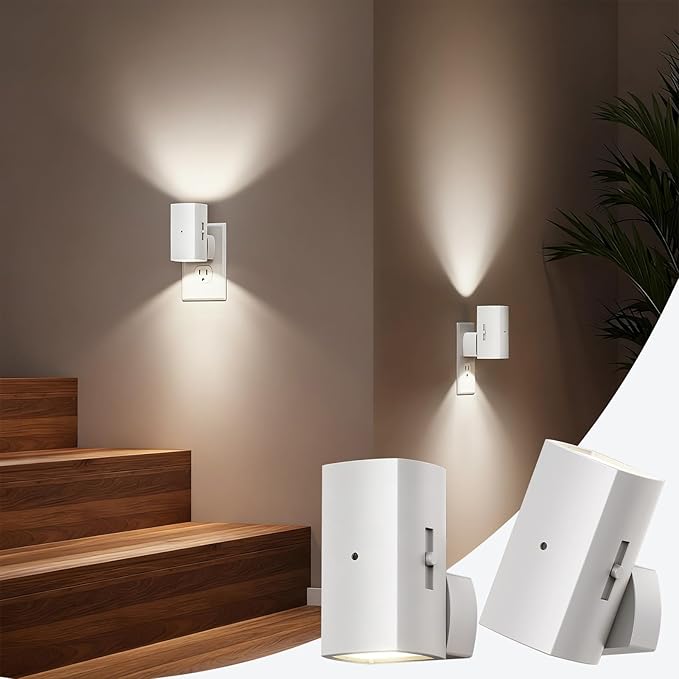 Brightown 2 Pack White Night Lights Plug into Wall, Modern Night Light - Image 8