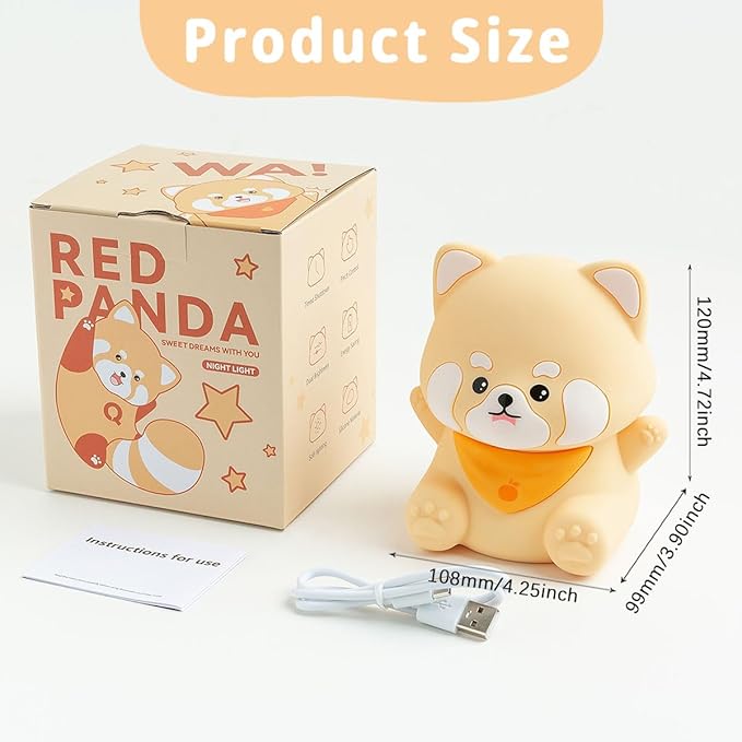 Rytinazzz Red Panda Night Light, 50-Hour Battery & Pat Control, Squishy - Image 9