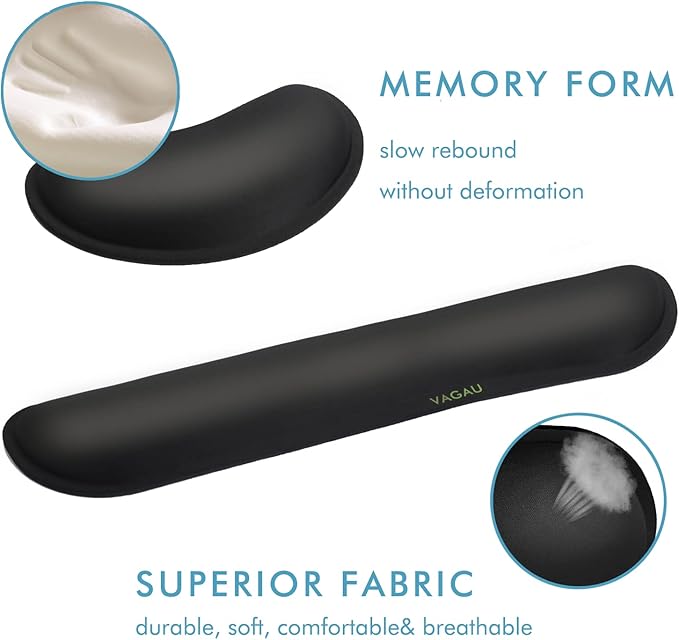 VAGAU Premium Keyboard Wrist Rest and Mouse Pad Wrist Support, Ergonomic Memory - Image 4