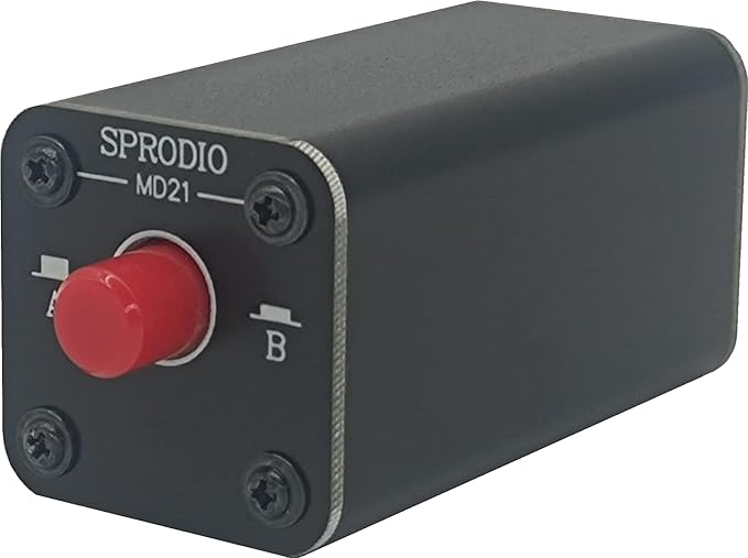 SPRODIO 2 Port Stereo 3.5mm Audio switcher selector Box Passive 1/8 TRS A/B by Unknown