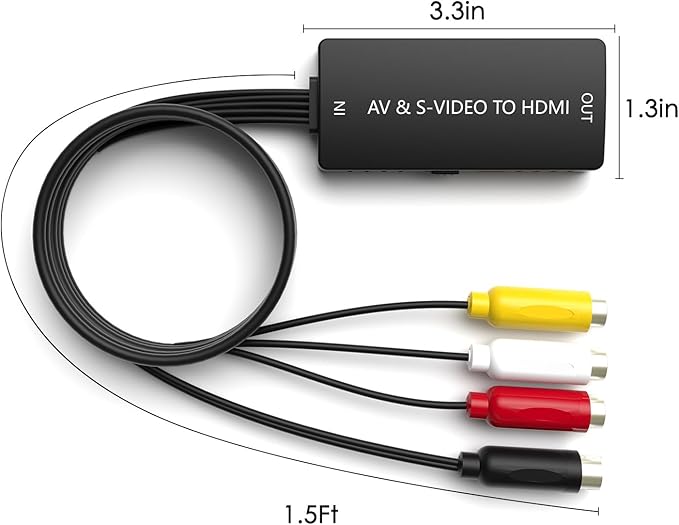 Arector RCA/S-Video to HDMI Converter, S Video+ AV to HDMI Converter with - Image 6