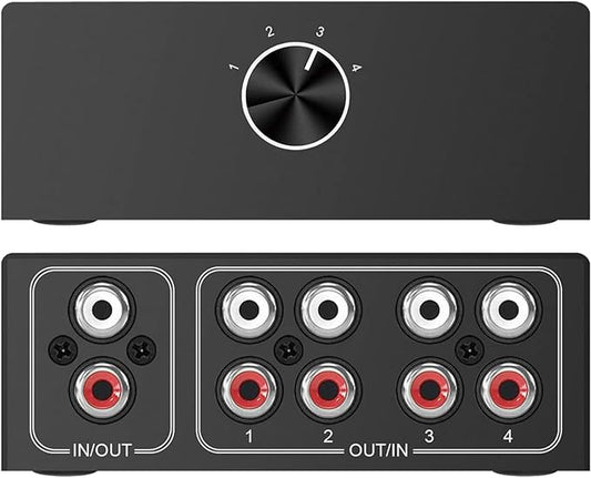 4-Way Stereo L/R Sound Channel Bi-Directional Audio Switcher, 1 in 4 Out or 4 by YDF