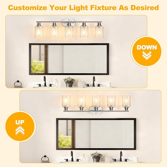Unicozin Bathroom Light Fixtures, 5 Light Vanity Lights - Image 3