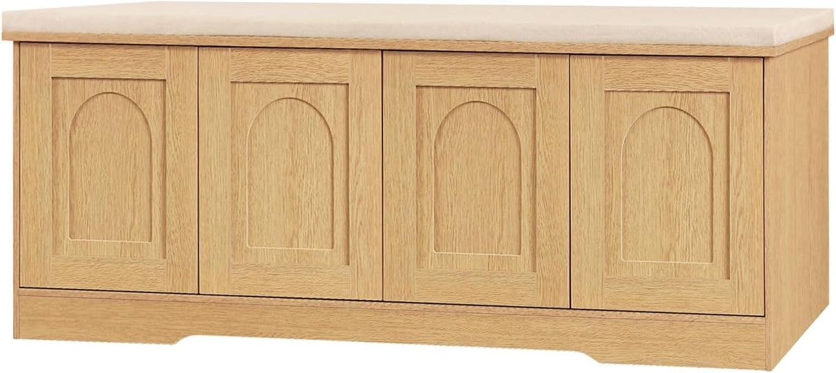 dinzi lvj shoe storage bench with cushion, door, main product view