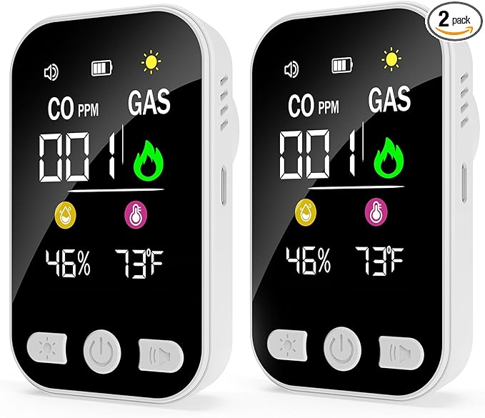 4-in-1 Upgraded Natural Gas Leak Detector, CO & Gas Detector by Ancipure