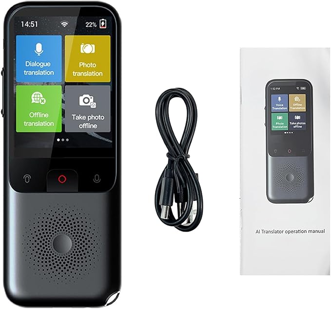 Portable Language Translator Device, 138 Languages Online, 17 Languages Offline by Qalvona