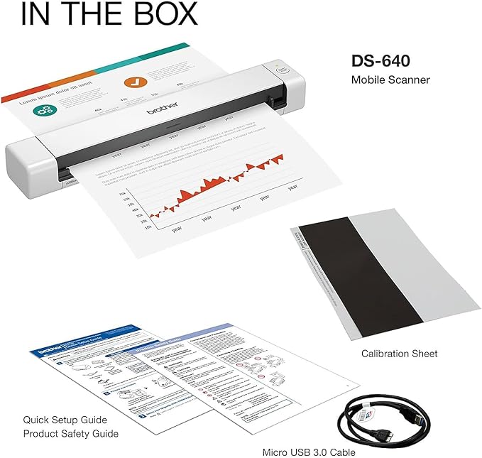 Brother DS-640 Compact Mobile Document Scanner, 1.5"x2"x11.9" - Image 9