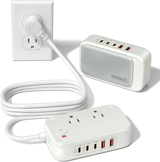 KWRNVO 5FT Portable USB C Power Strip Surge Protector PD 20W Flat Wall Plug by Unknown